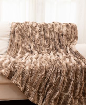 Luxuriously Soft Faux Fur Design Blanket, 60" x 70"