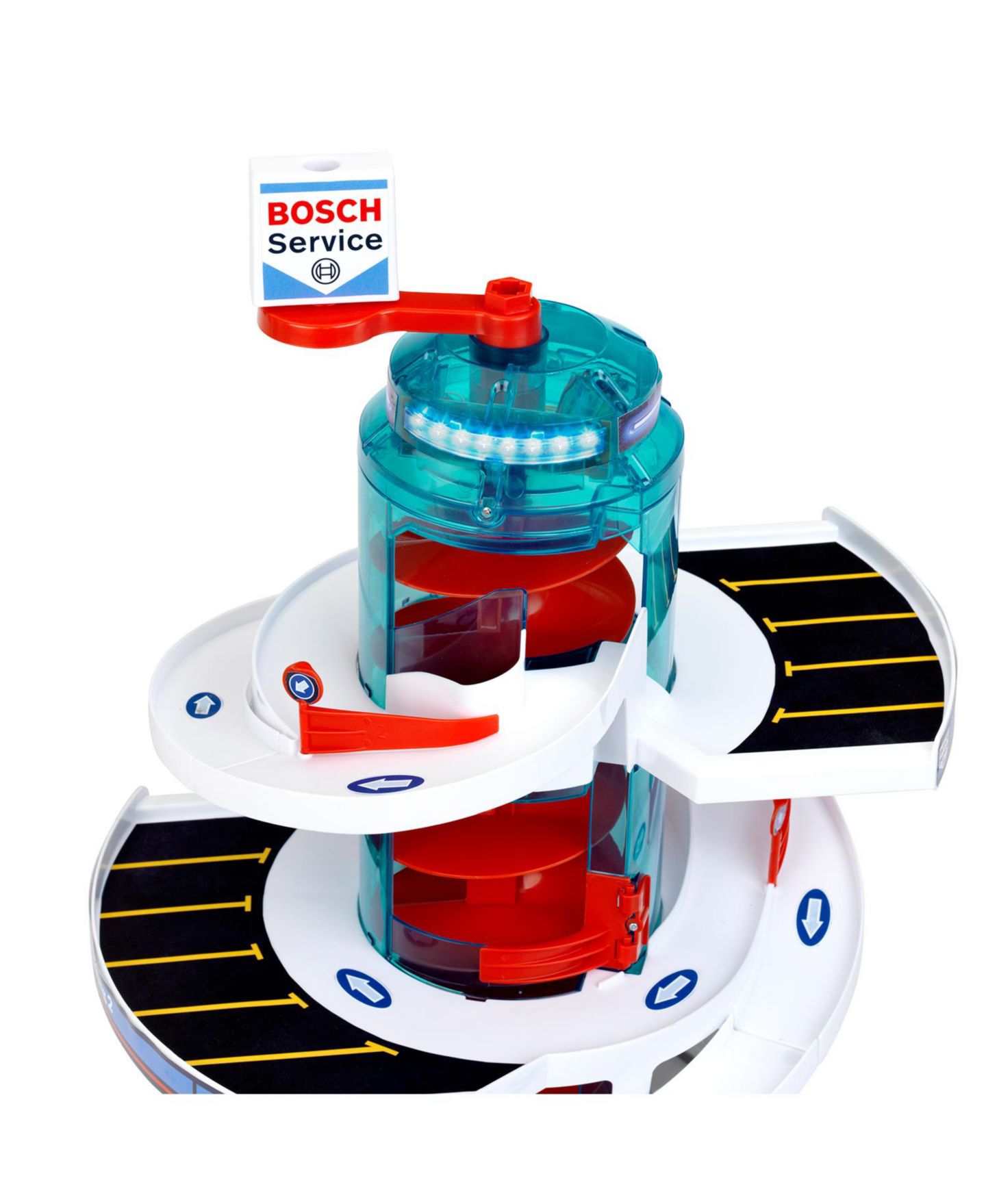 Детский игровой набор Theo Klein Bosch Car Service Helix Parking Garage Playset with 2 Toy Cars, Ages 3+ — фото 2