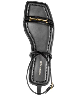 【送料&関税込】Michael Kors Lena Sandals In Black Leather Amazon.com | Michael Kors Women's Lena Flat Sandal, Black, 6