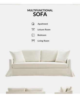 Farmhouse Patrice 80.7" Slipcovered Sofa