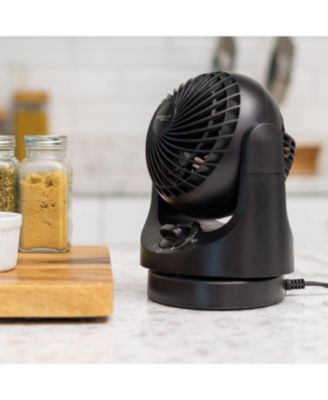 USA WOOZOO Fan, Small Oscillating Desk Fan, Table Air Circulator, 3 Speeds, 32ft Max Air Distance, Mini Fan 8 Inches, 112° Adjustable Tilt, Black