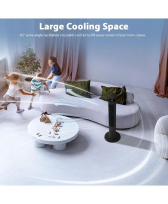 | Portable Oscillating Bladeless Fan | Electric Standing Fan with Remote, Quiet, 3 Speeds, Timer