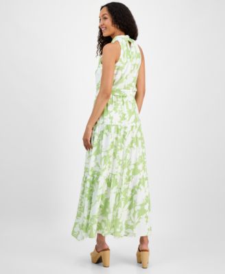 Women's High-Neck Sleeveless Tie-Waist Dress