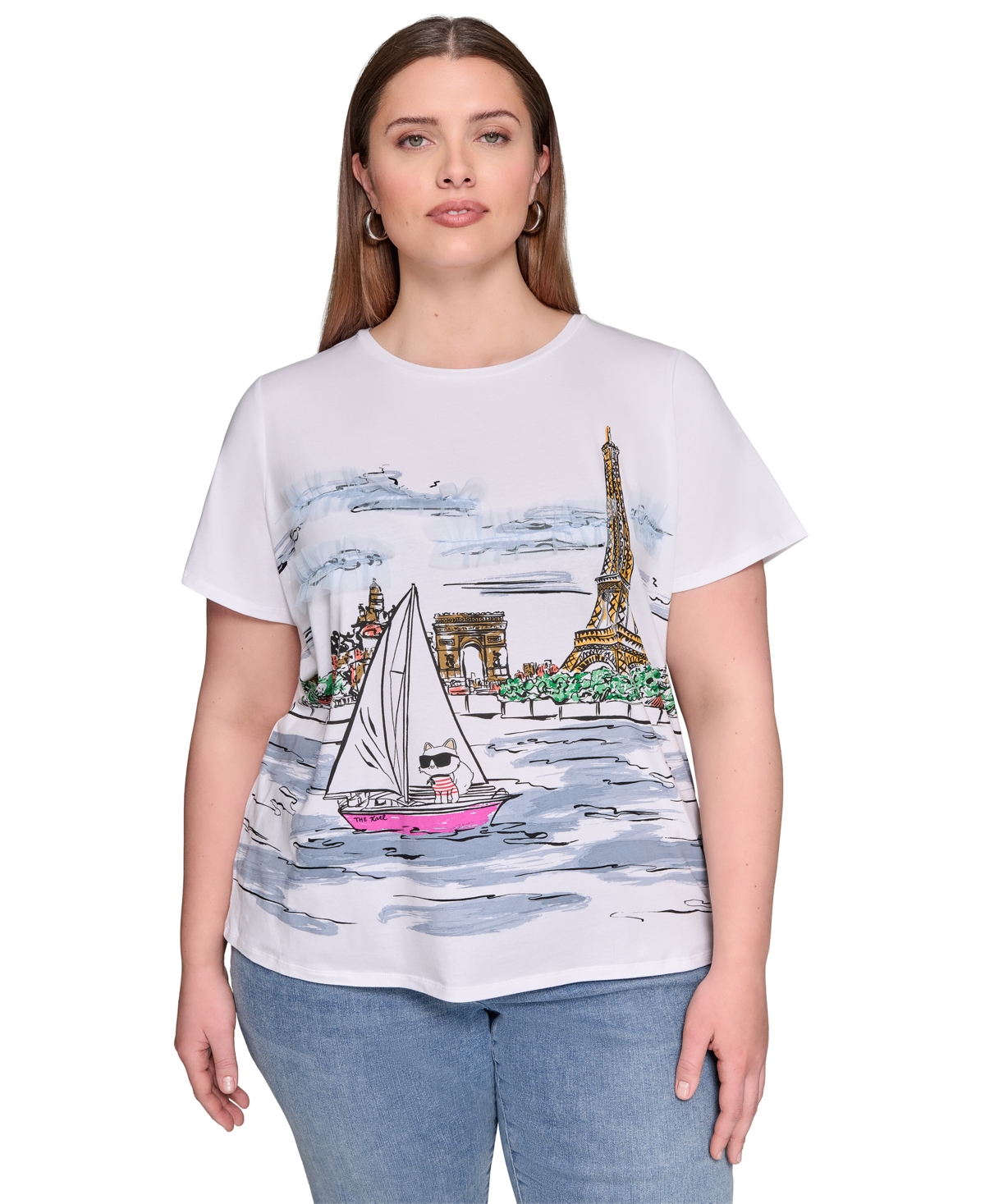 KARL LAGERFELD PLUS SIZE PARIS PAINTING TEE 