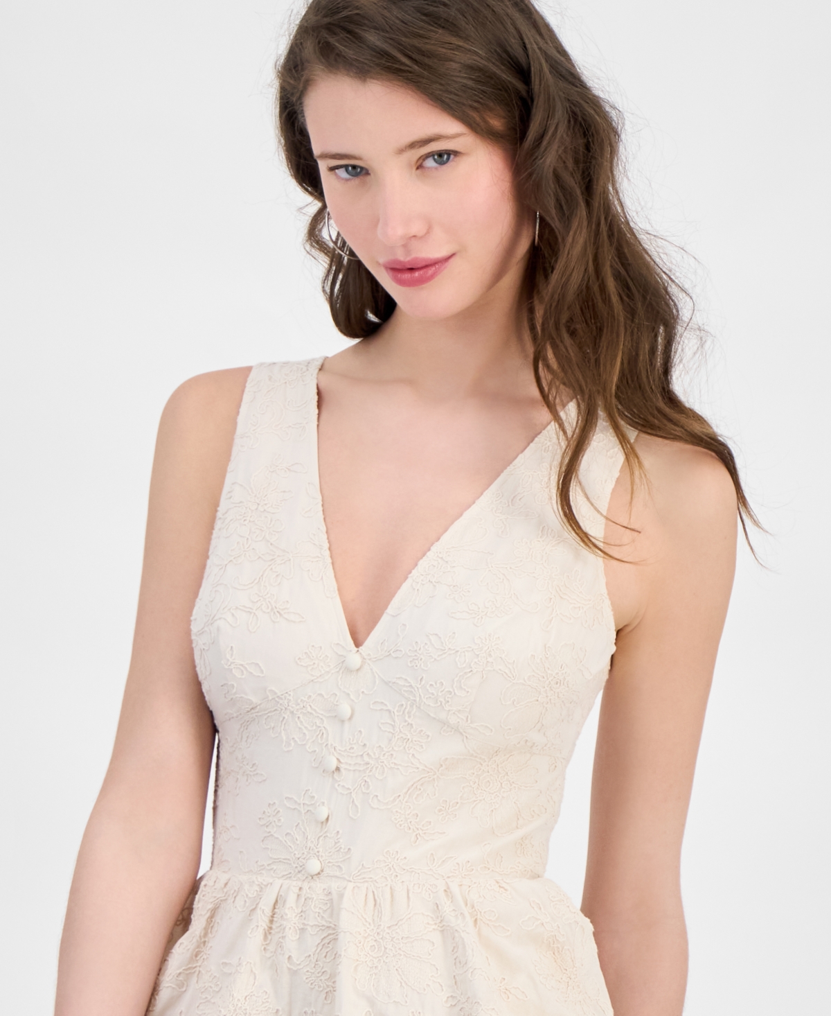 Guess Women's Zayla Embroidered Cotton Romper