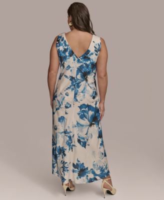 Plus Size V-Neck High-Low Dress