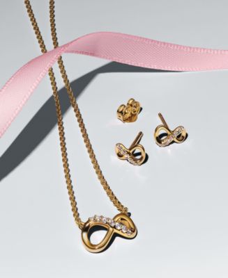 14k Gold-Plated Sparkling Infinity Jewelry Gift Set