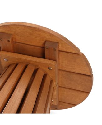 Outdoor Side Table, 17'' Natural Solid Wood Round Accent End Table, Modern Coffee Porch Tables for Indoor Outdoor, Plant Stand for Patio Garden Backyard