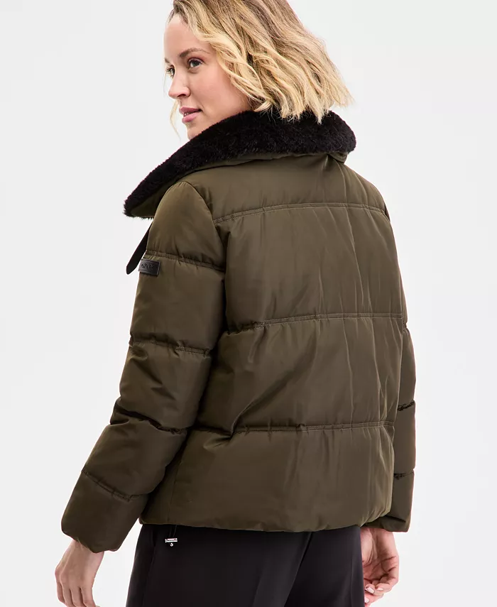 Women's Faux-Fur-Collar Zip-Front Puffer Coat - thumbnail 7
