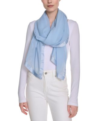 Elegant Satin-Trim Chiffon Evening Wrap