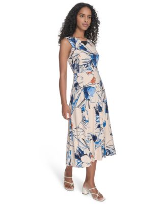 Women's Printed Sleeveless A-Line Dress