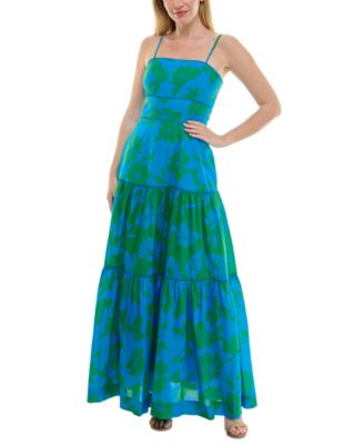 Women's Tiered Sleeveless Smocked-Back Dress