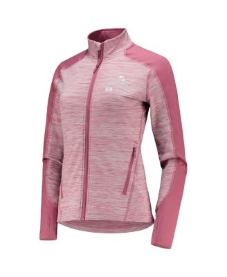 Women's Pink Arnold Palmer Invitational Aura Space-Dye Raglan Full-Zip Top
