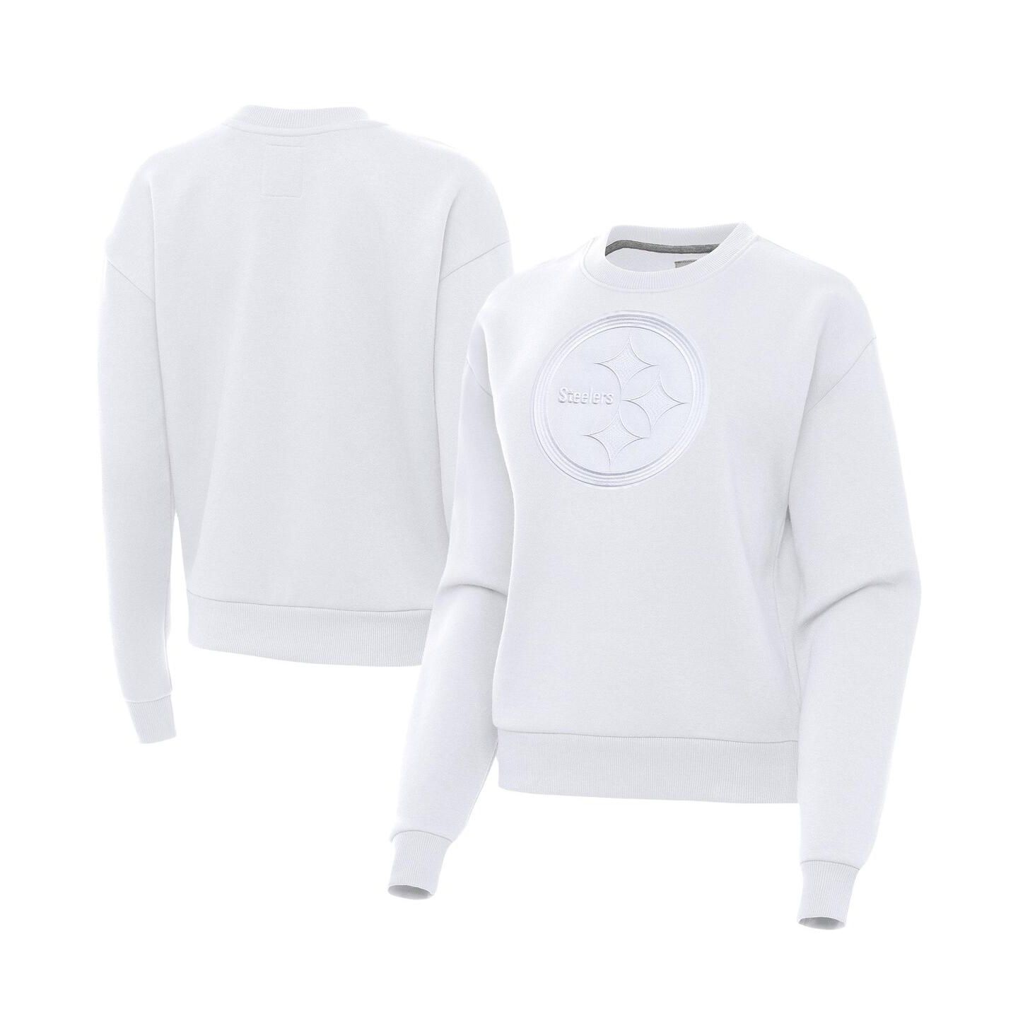 Женские толстовки Antigua White Pittsburgh Steelers Victory Pullover — фото 1