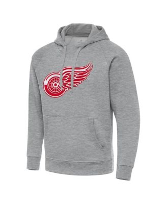 Antigua - Men's Heather Gray Detroit Red Wings Big Tall Victory Pullover Hoodie