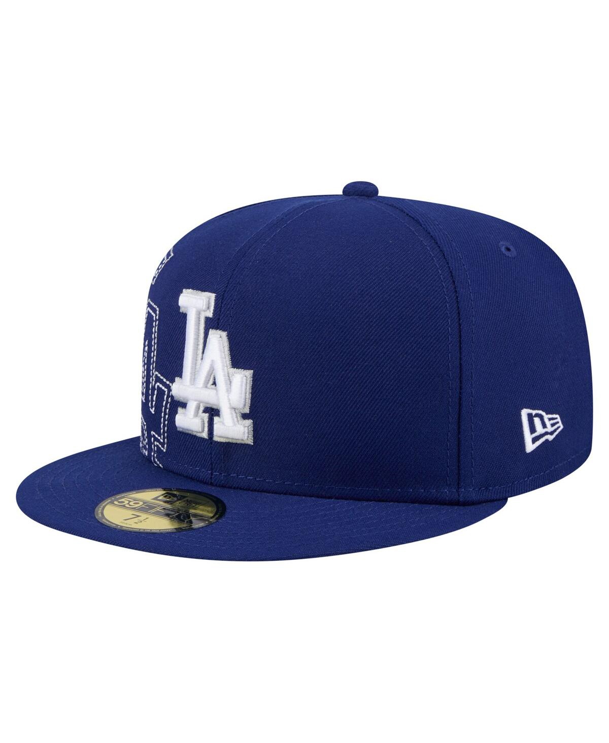 Shop New Era Men's Royal Los Angeles Dodgers Yarn Stitch 59fifty Fitted Hat