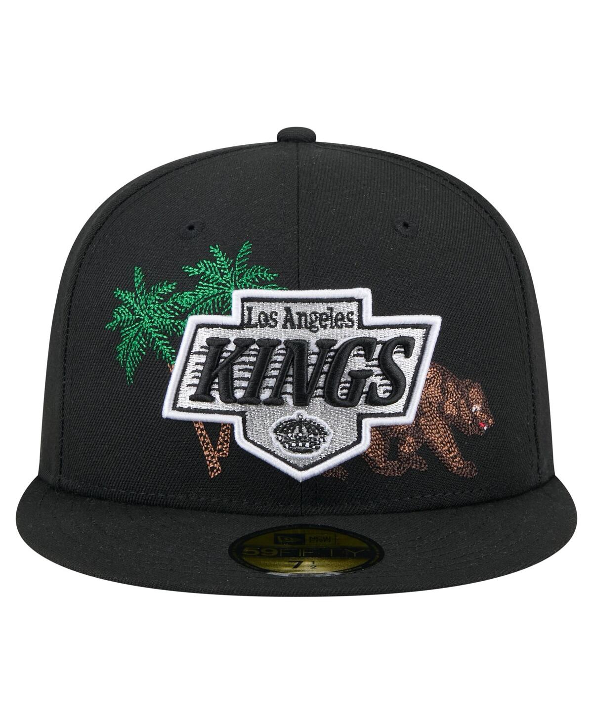 NEW ERA MEN'S BLACK LOS ANGELES KINGS STATE STITCH 59FIFTY FITTED HAT