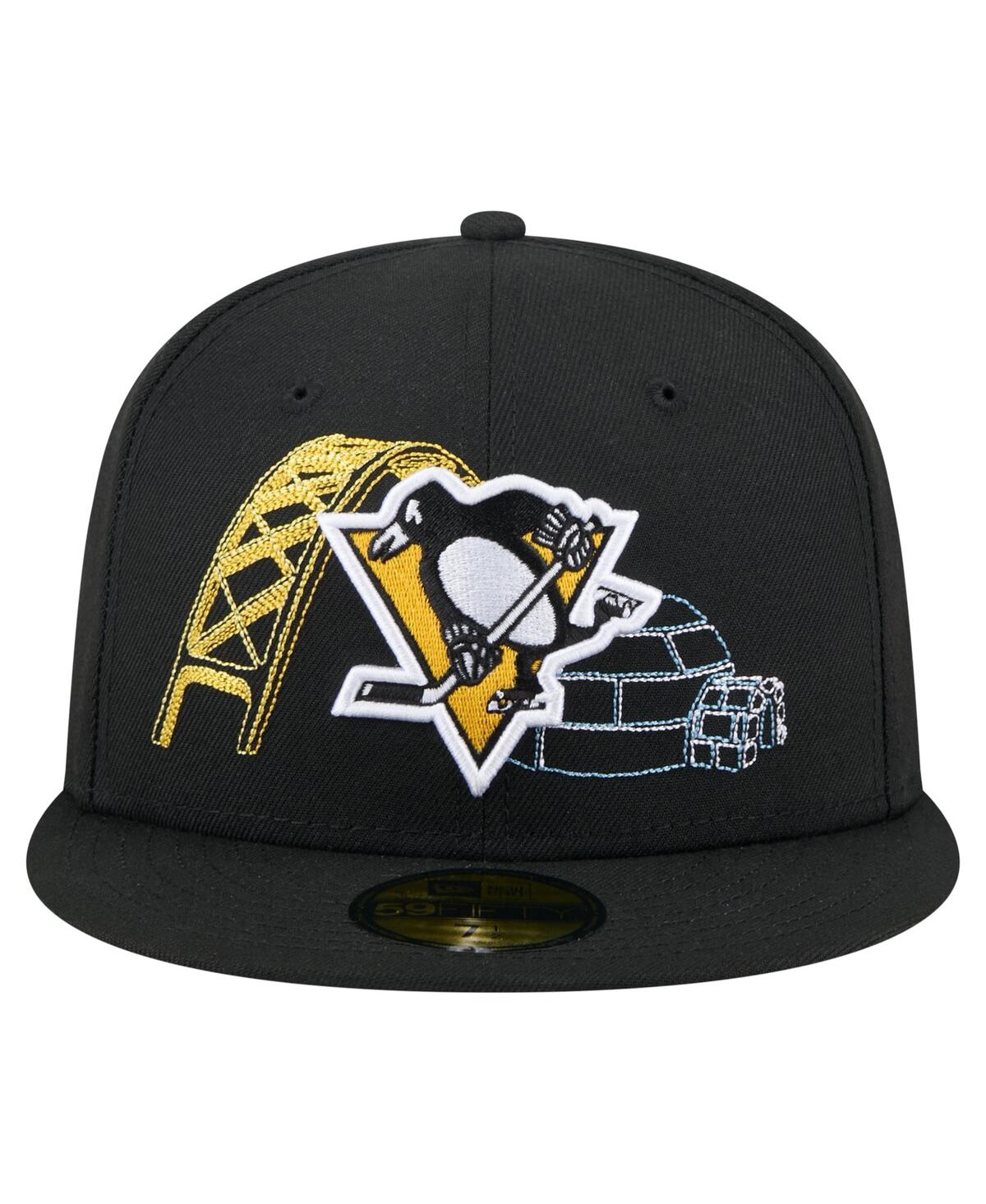 New Era Men's Black Pittsburgh Penguins State Stitch 59fifty Fitted Hat In Black