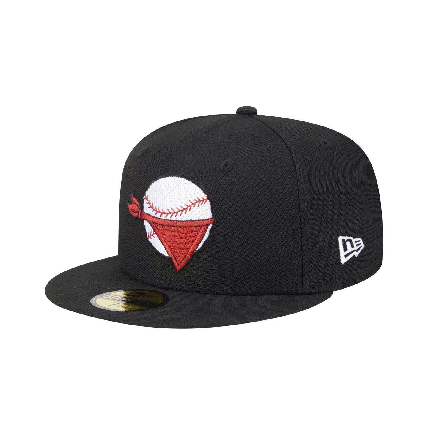 Мужская кепка New Era Black Quad Cities River Bandits Authentic Collection 59FIFTY Fitted Hat — фото 1