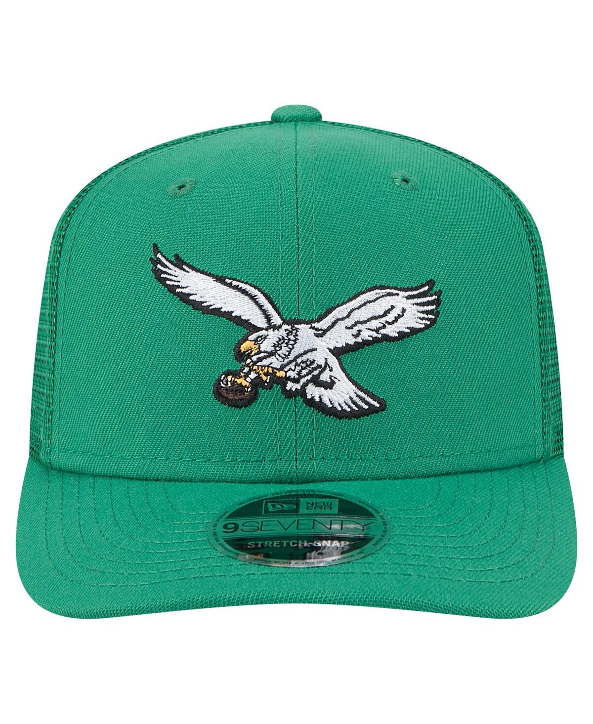 NEW ERA MEN'S KELLY GREEN PHILADELPHIA EAGLES MAIN TRUCKER 9SEVENTY STRETCH-SNAP HAT 