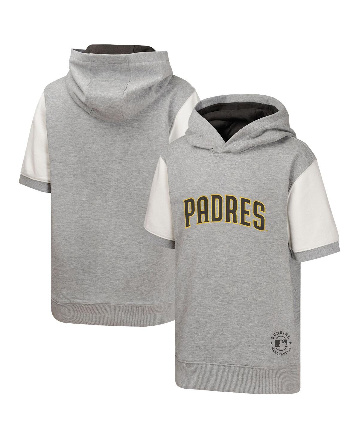 Outerstuff Big Boys And Girls Heather Gray San Diego Padres Line Up Short Sleeve Pullover Hoodie In Heather Gray