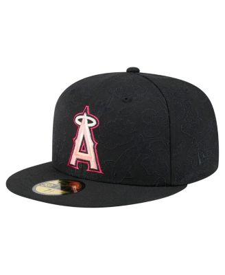 New Era - Men's Black Los Angeles Angels Tonal Koi 59FIFTY Fitted Hat
