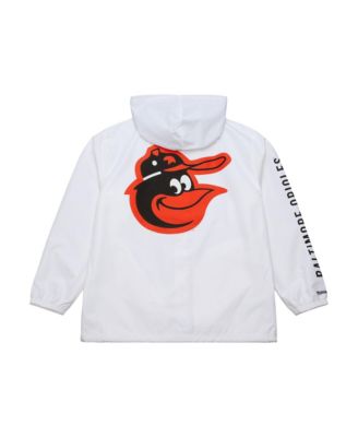 Men's White Baltimore Orioles Vintage Full-Snap Hooded Coaches Jacket