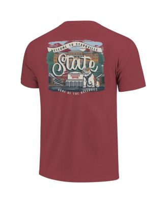 Women's Maroon Mississippi State Bulldogs Comfort Colors Campus Scene Drawing Script T-Shirt