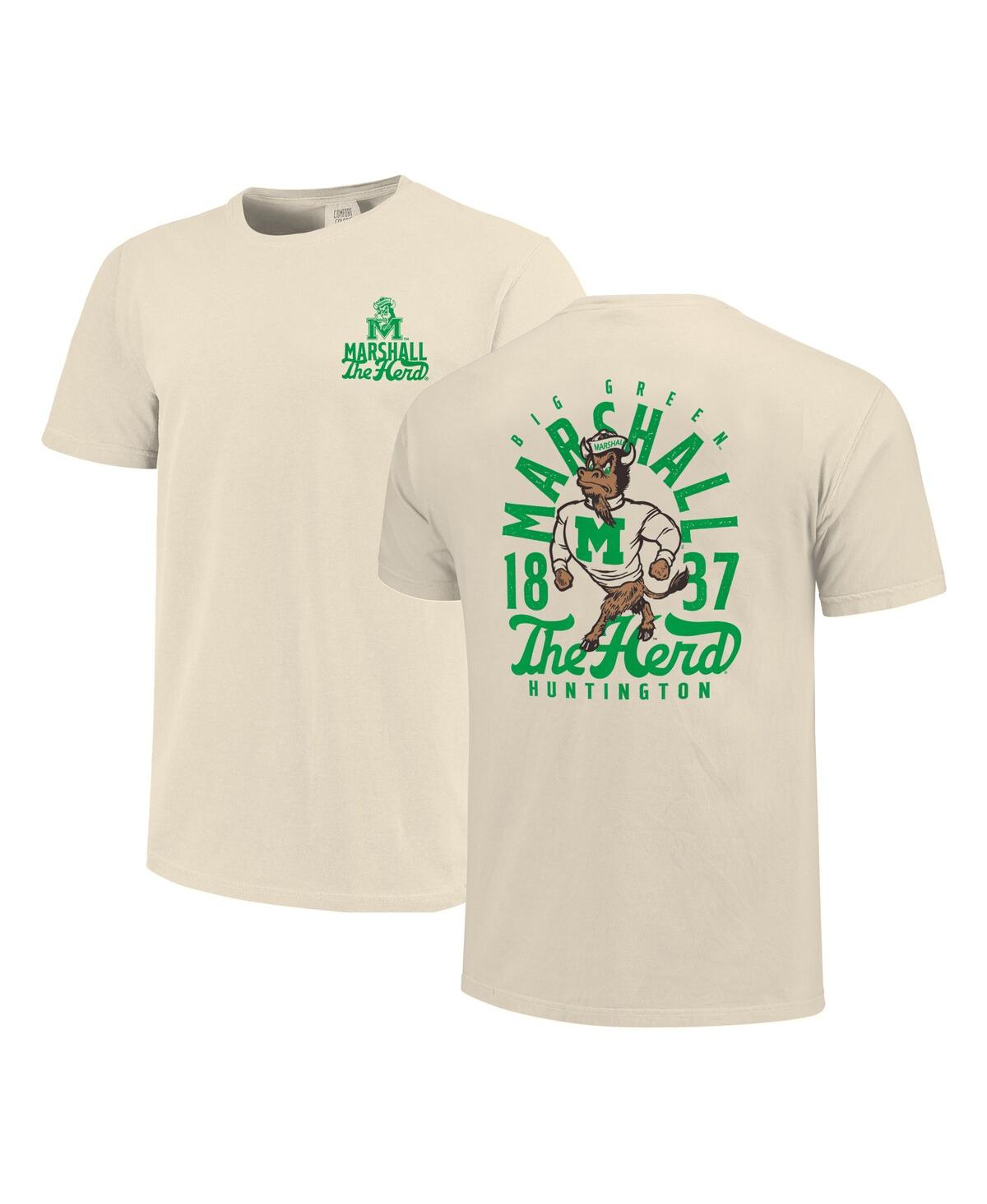 Image One Men's Cream Marshall Thundering Herd Comfort Colors Mascot Overlay T-shirt In Cream