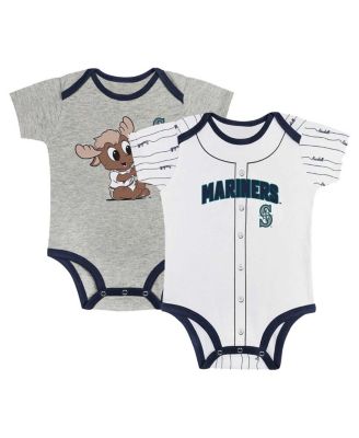 Outerstuff - Newborn Infant Gray/White Seattle Mariners Two-Pack Play Ball Bodysuit Set