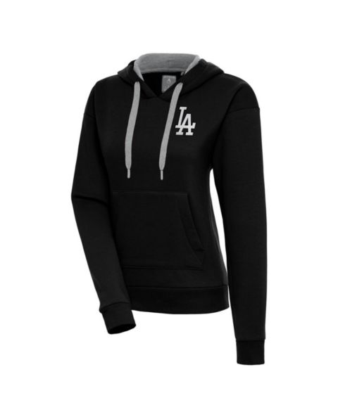 Женское худи Antigua Black Los Angeles Dodgers Brushed Metallic Victory Pullover