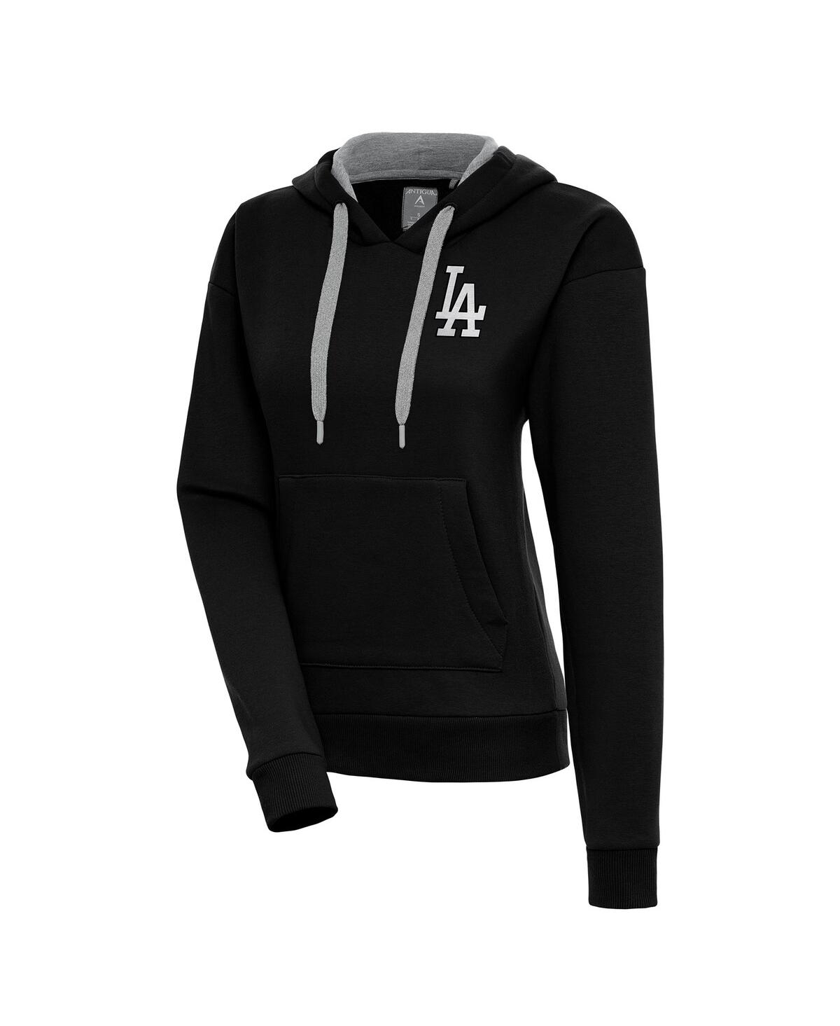 Women's Black Los Angeles Dodgers Brushed Metallic Victory Pullover Hoodie - Black