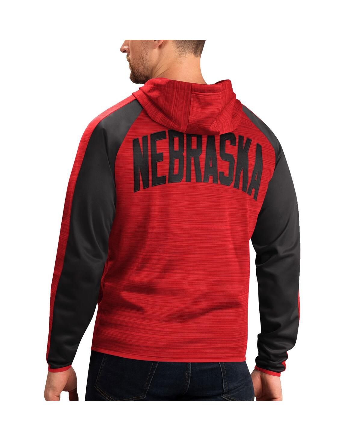 G-iii Sports By Carl Banks Men's Scarlet Nebraska Huskers Neutral Zone Raglan Full-zip Track Hoodie Jacket In Red