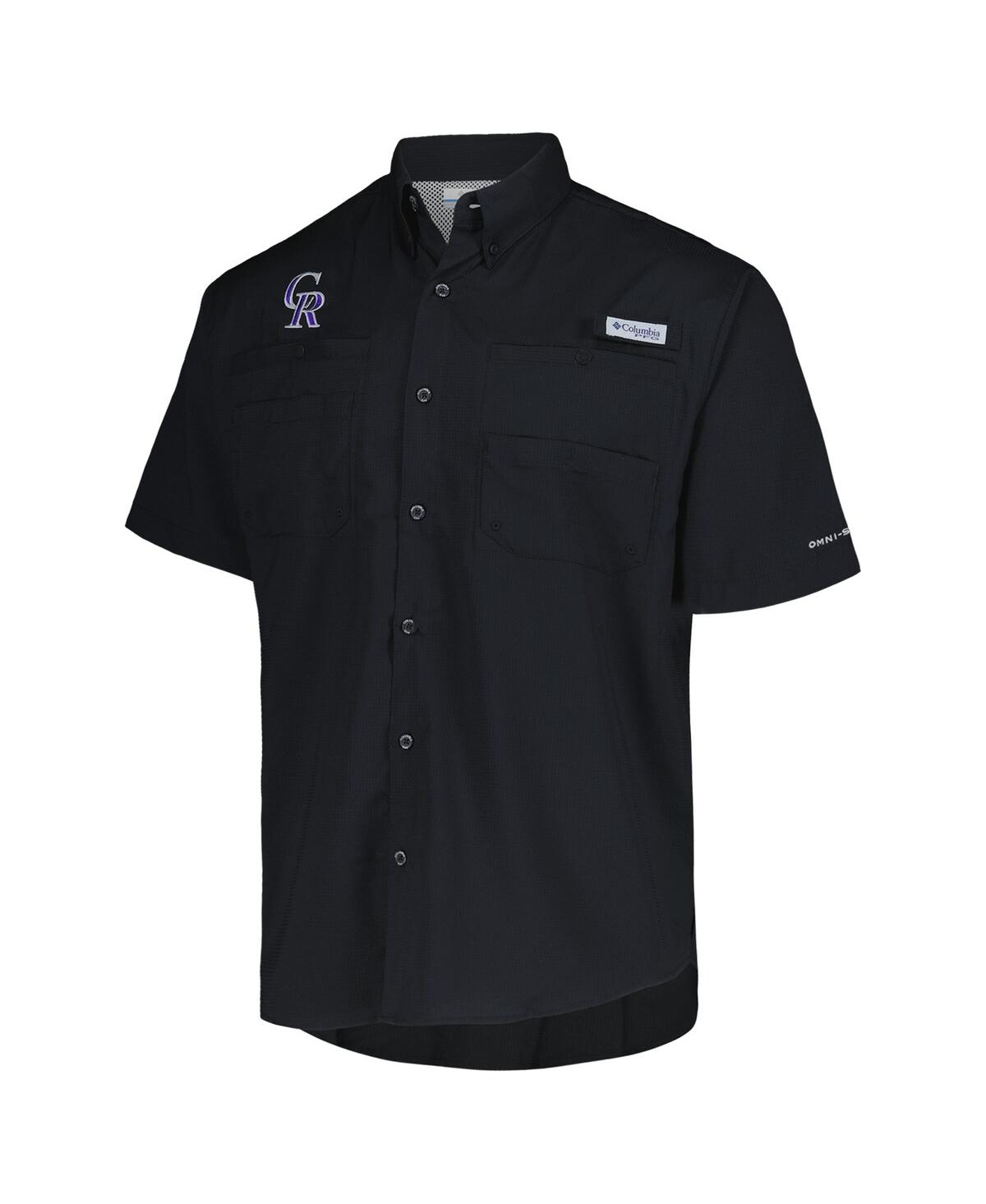 Shop Columbia Men's Black Colorado Rockies Tamiami Omni-shade Button-down Shirt