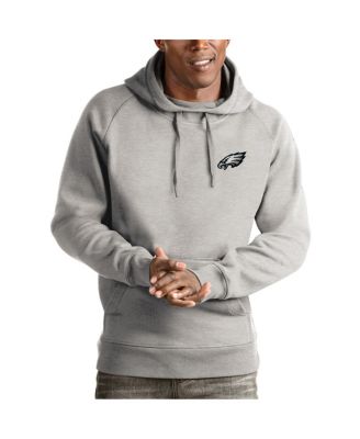 Antigua - Men's Heathered Gray Philadelphia Eagles Logo Victory Pullover Hoodie
