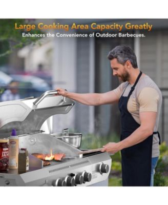 Gas Grill,Heavy-Duty Stainless Steel BBQ Grill,4 Burner Gas Grill with Side Burner,42000 BTU Propane Gas Grill for Outdoor Cooking,Barbecue,Garden and Patio Backyard