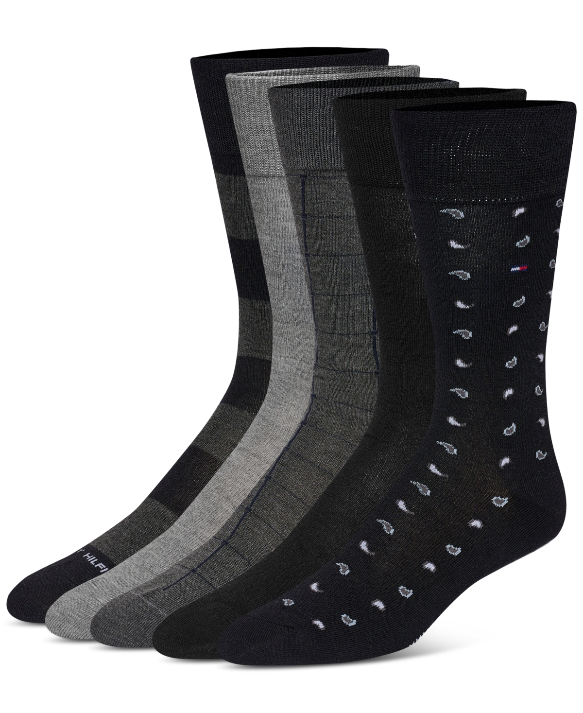Tommy Hilfiger Men's Crew Dress Socks, Pack Of 5