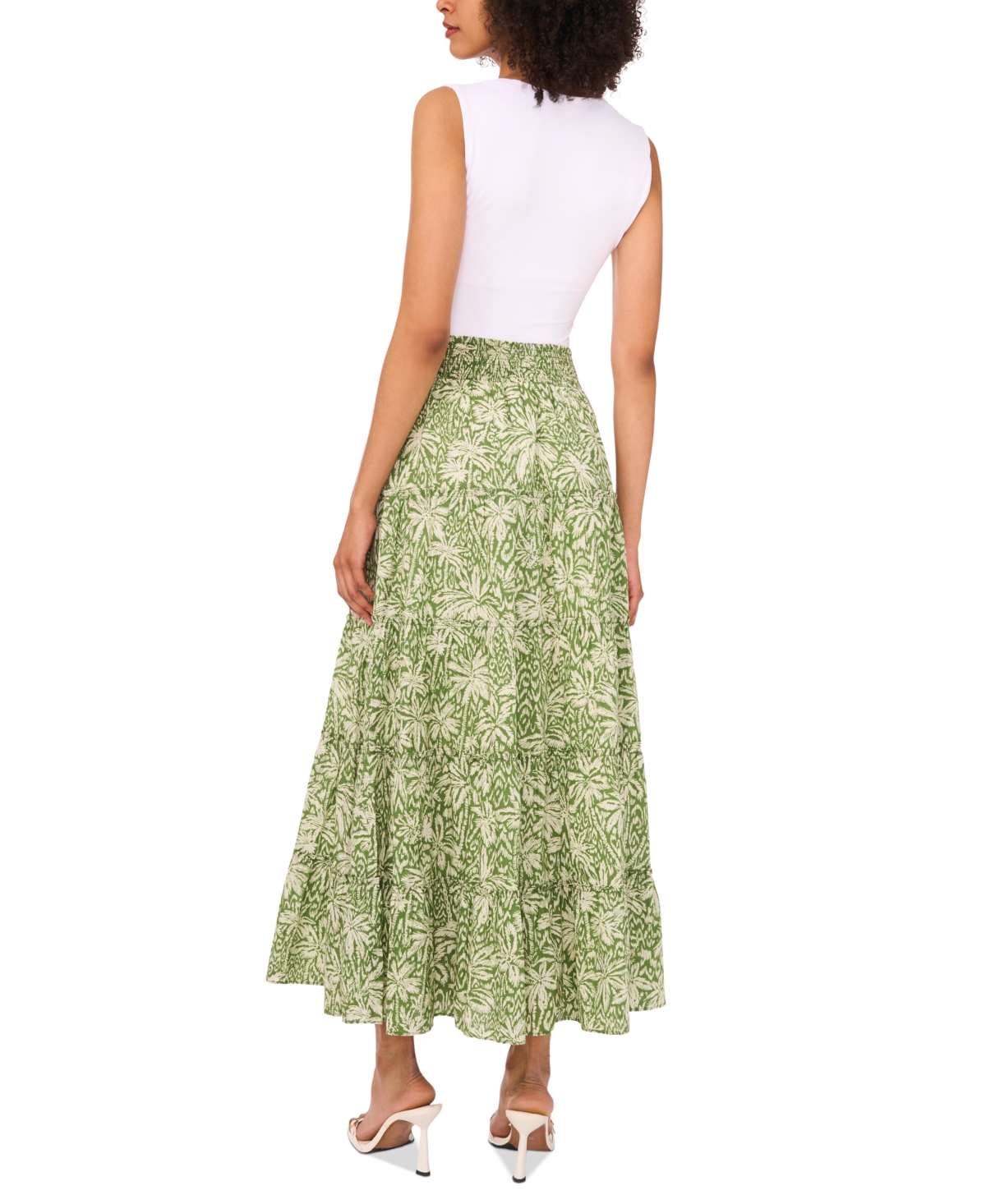 Vince Camuto Women's Cotton Tiered Smocked-waist Maxi Skirt