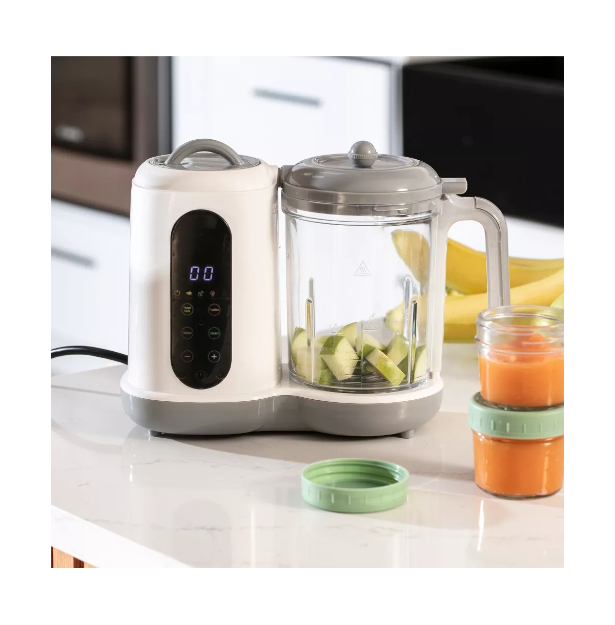 Sperric Baby Food Processor Steamer Blender with 12 Glass Baby Food Storage Jars, Bpa-Free, Leakproof, Durable, and Convenient