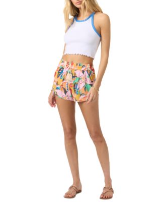 Juniors' Keagan Cabana Printed Pull-On Shorts