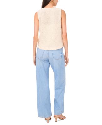 Women's Sequined Sleeveless Crewneck Top