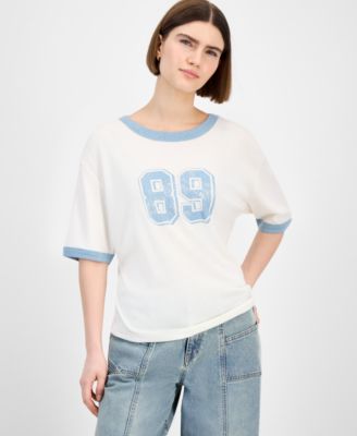 Hippie Rose - Juniors' Varsity Graphic Ringer T-Shirt