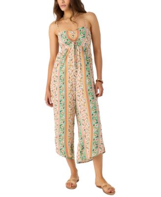 Juniors' Keiko Cora Floral Cropped Jumpsuit