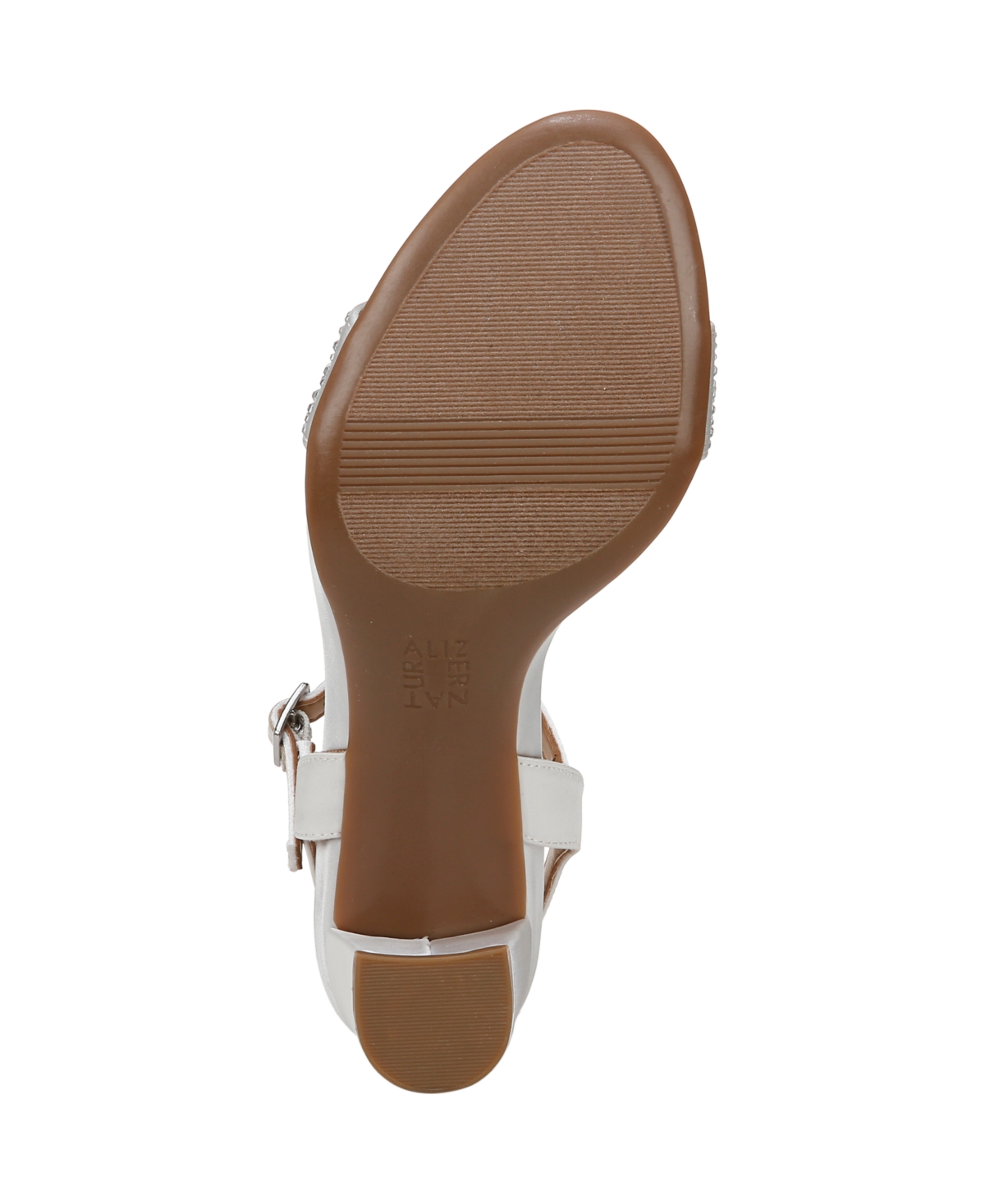 Naturalizer Bristol Ankle Strap Sandal In Pearl White Fabric