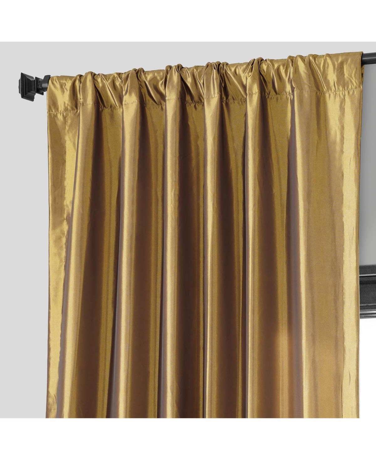 Half Price Drapes Golden Spice Faux Silk Taffeta Blackout Curtain