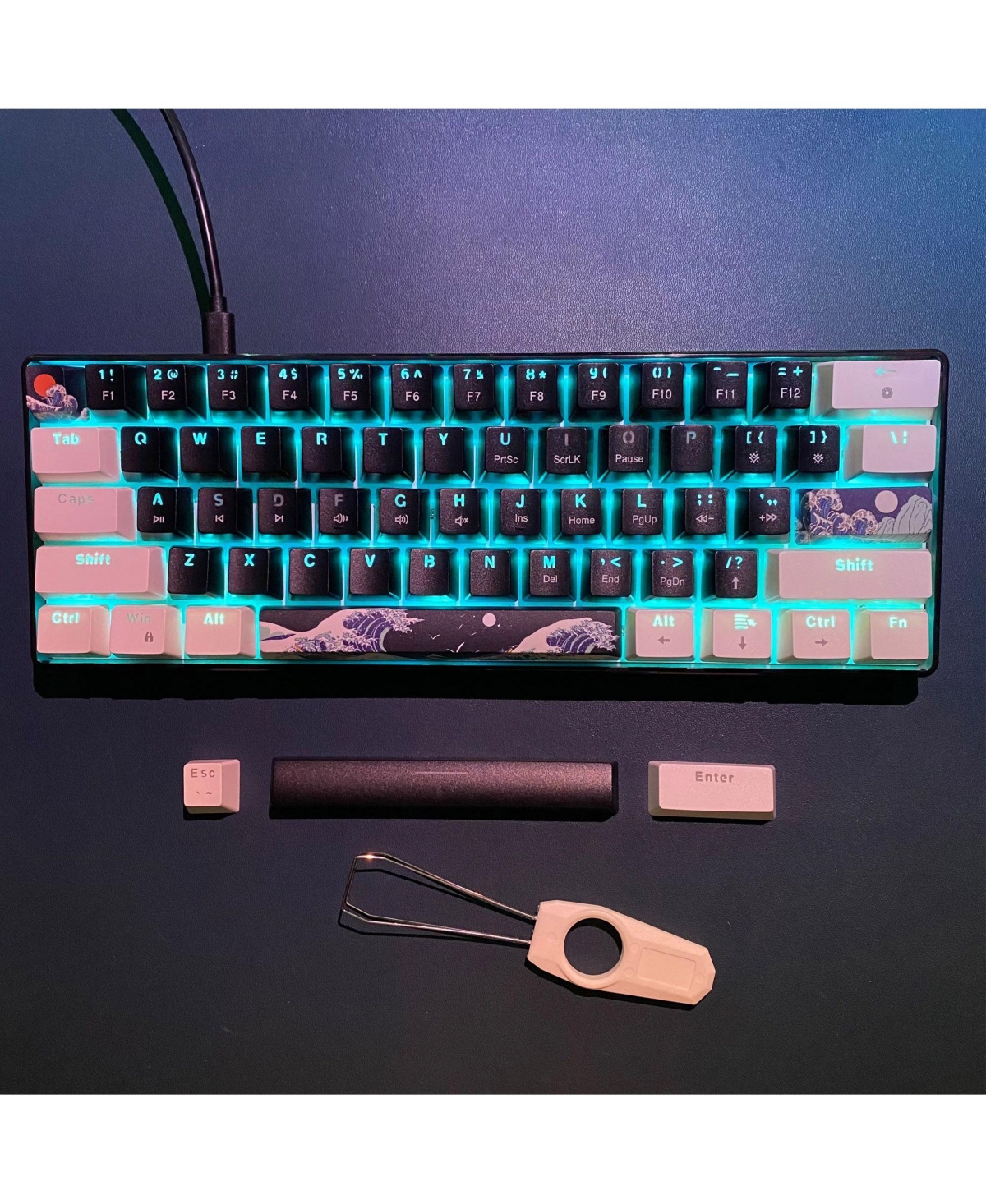 60% Mechanical Gaming Keyboard,61 Keys Blue Switches,Wired Mechanical Keyboard with Led Backlit,Compact Ergonomic Keyboard (Black)