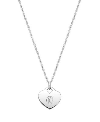 Tiny Blessings Girls Childrens Sterling Silver Heart Engraved Initial 12-14 Necklace - Silver - o 75$