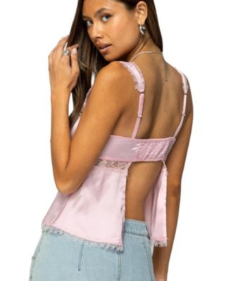 Women's Loryn Lacey Satin Effect Top