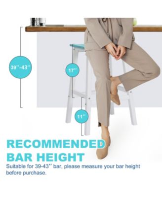 Set of 2 Height Bar Stools, HDPE Barstools for Patio, Kitchen Island & Outdoor Use