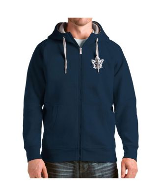 Antigua - Men's Navy Toronto Maple Leafs Logo Victory Full-Zip Hoodie